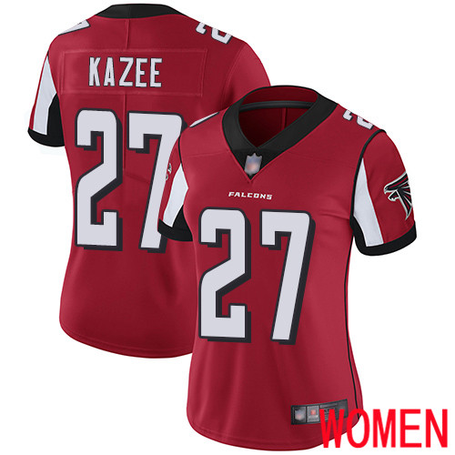 Atlanta Falcons Limited Red Women Damontae Kazee Home Jersey NFL Football #27 Vapor Untouchable